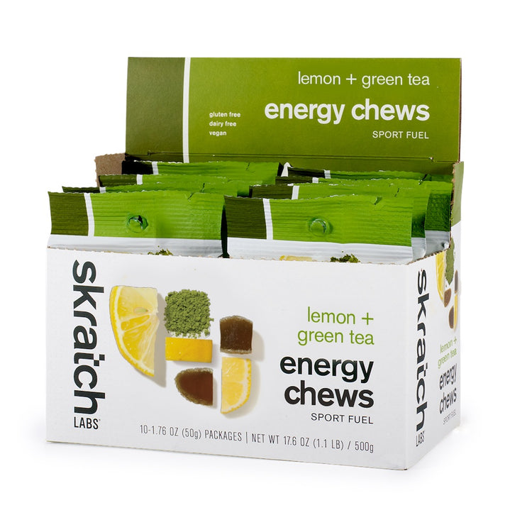 Energy Chews Sport Fuel - Single Pouch 10 Pack, Lemon + Green Tea