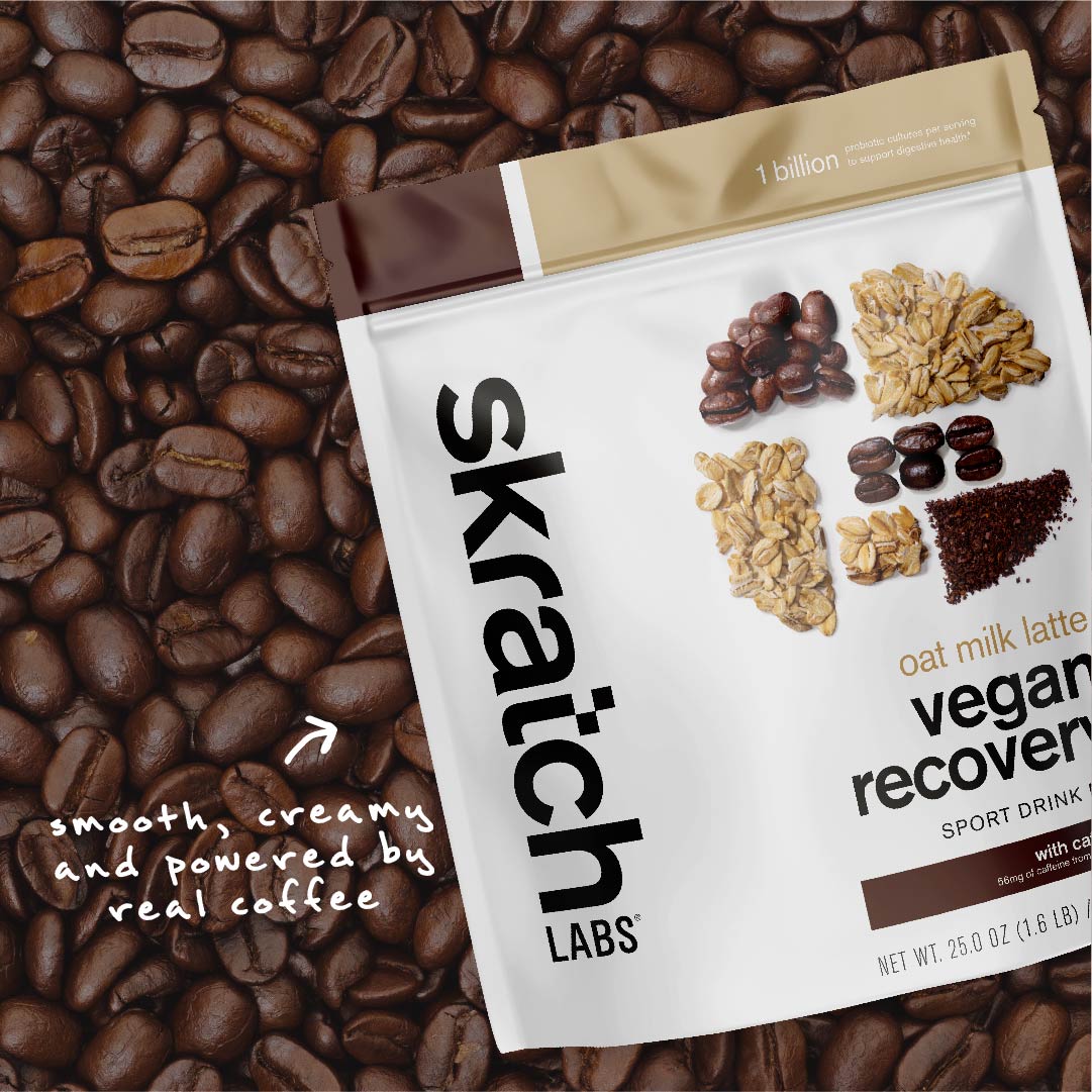 Recovery Sport Drink Mix - Resealable Bag - 12 Serving, Vegan Oat Milk Latte (56mg Caffeine)