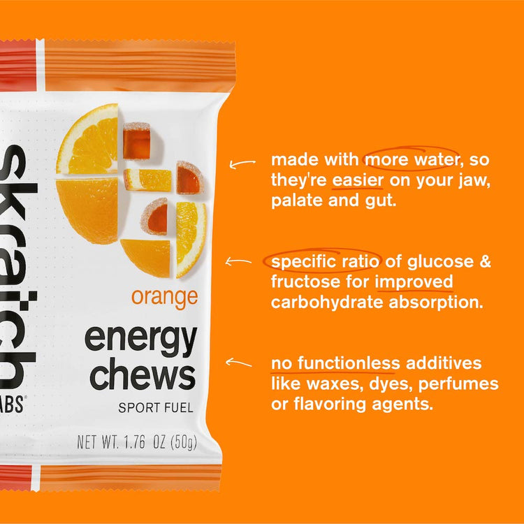 Energy Chews Sport Fuel - Single Pouch 10 Pack, Orange